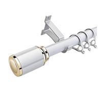 Tringle à rideau romaine silencieuse, ensemble complet de tringles simples et doubles, matériau antirouille épais en option, accessoires d'installation de poinçonnage complets(D,230cm(115cm*2))