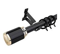 Tringle à rideau romaine silencieuse, ensemble complet de tringles simples et doubles, matériau antirouille épais en option, accessoires d'installation de poinçonnage complets(C,230cm(115cm*2))