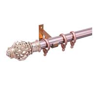 Tringle à Rideau Romaine, Tringle Rideau Simple Aluminium, Support de Rail, Crochet de Perforation, Tringle à Rideau Lourde Fixée Au Mur, pour Tringle à Rideau de Cuisine Salon(Size:130cm,Color:rose)