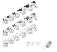 Tringle À Rideau Serpentine en Forme De S, Système De Tringle À Rideaux De Salon, Muet Rideau Rail pour Séparateur De Pièce, Rideaux De Douche, Rideaux De Camping-car, Pliage Ondulé(Blanc,230CM(7.5FT)