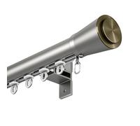 Tringle à rideau silencieuse antirouille avec support, séparateur de pièce polyvalent pour cuisine, salle de bain, placard, gris, 145 cm, parfaite pour et portes