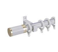 Tringle à Rideau Simples, Rail à Rideaux Robuste Avec Supports En Alliage D'aluminium, Anneau Amovible, Barre Rideau En Métal, Pour Porte Coulissante, Montage Mural(Blanc,160cm/5.2ft (2*80cm))
