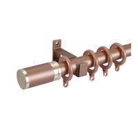 Tringle à Rideau Simples, Rail à Rideaux Robuste Avec Supports En Alliage D'aluminium, Anneau Amovible, Barre Rideau En Métal, Pour Porte Coulissante, Montage Mural(Rose Gold,550cm(5*110cm))