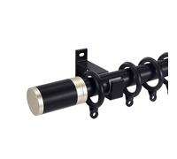 Tringle à Rideau Simples, Rail à Rideaux Robuste Avec Supports En Alliage D'aluminium, Anneau Amovible, Barre Rideau En Métal, Pour Porte Coulissante, Montage Mural(Noir,280cm/9.2ft(2*140cm))