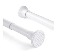 Tringle à rideau télescopique à ressort 105-200 cm, en métal blanc, pour rideau de douche, séparateur de pièce extensible sans perçage, barre de suspension réglable pour baignoire, placard, armoire
