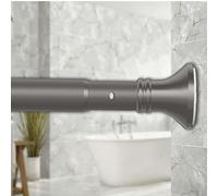 Tringle à rideau télescopique sans perçage 40-500 cm Barre Rideau Extensible en Acier Composé Robuste, Ne Rouille Jamais pour Chambre à Coucher, Balcon, Cuisine(Gris,50-75cm)