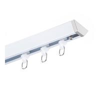 Tringle à rideau ultra fine en aluminium pour fenêtres de salon, 600 cm (4 x 150 cm), blanc, parfaite pour décoration d'intérieur moderne