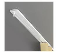 Tringle à rideau ultra fine en aluminium - Support de plafond - Guide unique pour séparateur de pièce, douche, fenêtre, camping-car - 140 cm - Longueur réglable - Installation facile