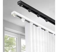 Tringle à rideau ultra fine réglable de 15 m - Support mural polyvalent - Paravent parfait pour la maison et le bureau - Tringle de douche élégante - Finition noire