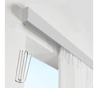 Tringle à rideaux 2 en 1 moderne coupable avec tringle à rideaux silencieuse et coulissante avec cantonnière pour chambre à coucher 2. (2,3 m) blanc séparateur de tringle à rideaux