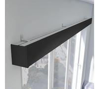 Tringle à rideaux 3 en 1 avec cantonnière, fixation murale/plafond, panneau de fenêtre décoratif noir, 1 m de long, idéal pour les pièces assombrissantes, solution élégante de décoration d'intérieur
