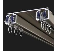 Tringle à rideaux à double rail robuste avec insonorisation, support de plafond pour une meilleure intimité et une réduction du bruit dans les espaces de vie
