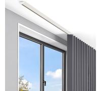 Tringle à rideaux auto-adhésive extra fine de 1,5 m pour chambre à coucher et salon - Glissières coulissantes sans perçage - Disponible en longueurs de 4,5 m (blanc)
