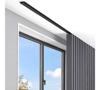 Tringle à rideaux auto-adhésive extra fine de 8,9 m pour chambre à coucher et salon sans perçage avec glissières coulissantes, noir, options de 42 m