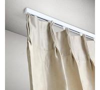 Tringle à rideaux auto-adhésive - Système de plafond coulissant flexible - Blanc - Pour terrasse, salle de bain - Tringle à rideaux en plastique pour une installation facile et un gain de place