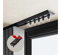 Tringle à rideaux autocollante - 2,3 m - Montage au plafond - Installation facile pour salon, chambre à coucher, séparateur de douche - Sans perçage - Disponible en noir et blanc