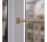 Tringle à rideaux avec supports de serrage (or mat/125-225 cm), tringle à rideaux extensible de 50 à 225 cm de longueur pour rideau de bistrot, rideaux légers