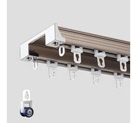 Tringle à rideaux coulissante double en aluminium pour cloisons de séparation, placards et rideaux de douche - 190 cm (2 x 95 cm) - Finition champagne B