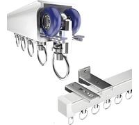 Tringle à rideaux coulissante en aluminium de 0,5 m6 m pour montage au plafond/mur, séparateur de pièce, tringle à rideau coulissante pour baie vitrée, porte de 5,1 m de long