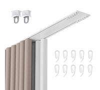 Tringle à rideaux coulissante ultra fine et silencieuse en aluminium avec poulie et crochet - 6 mm de long - 520 cm de long - Blanc - Parfaite pour une installation lisse
