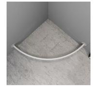Tringle à rideaux d'angle en métal pour pièces d'essayage et vestiaire - Fixation murale - Blanc - 90 x 90 cm - Étagère polyvalente à anneaux