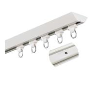 Tringle à Rideaux de Plafond en Aluminium Robuste 300 cm (2 x 150 cm) - Idéale comme séparateur de pièce et Tringle à Rideaux pour salles de Bains et pièces à Vivre - Finition Blanche