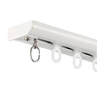 Tringle à rideaux de plafond ultra fine de 3,9 m - Tringle à rideaux occultante - Blanc silencieux - Pour cinéma maison, chambre à coucher, salon - 390 cm