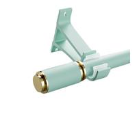 Tringle à rideaux décorative réglable de 1 à 6 m avec embouts cylindriques et support de fixation, idéale pour chambre à coucher, salon, ou séparateur de pièce (vert, 280 cm)