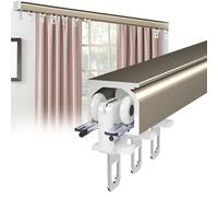 Tringle à rideaux d'extérieur en alliage d'aluminium - 90 cm, 120 cm, 200 cm, 340 cm - Système de rail unique silencieux pour plafond/mur - Rideaux coulissants