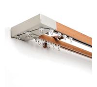 Tringle à rideaux double de 2,1 m avec support mural, rouleau et embout - Séparateur de pièce élégant pour salon et chambre à coucher, couleur D, durable et facile à installer