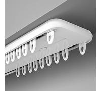Tringle à rideaux double durable en aluminium blanc de 1,5 m - Tringle à rideau flottante élégante pour salon, salle de bain et chambre à coucher - Solution parfaite pour la décoration d'intérieur