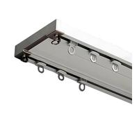 Tringle à rideaux double en aluminium de 1,6 m avec rail de plafond silencieux pour séparateur de pièce dans le salon ou la salle de bain Blanc 240 cm 480 cm au total (4 x 120 cm)