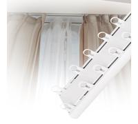 Tringle à rideaux double en aluminium de 370 cm, rouleaux silencieux, longueurs réglables (120/250/350/480/500 cm), idéal pour le salon et la chambre à coucher, kit de montage au plafond blanc