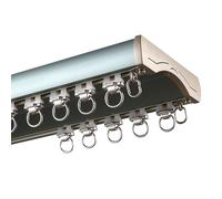 Tringle à rideaux double en aluminium de 4,8 m, séparateur de pièce pour la maison et le bureau, rail de plafond élégant pour rideaux, solution polyvalente de traitement de fenêtre