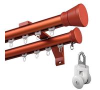 Tringle à rideaux double pour baie vitrée - Fixation murale - Kit complet de tringle à rideaux pour la maison, le balcon et le salon