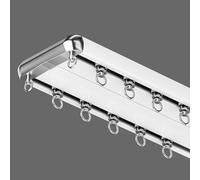 Tringle à rideaux double pour montage mural avec accessoires, kit d'installation complet et embouts 3,4 m, idéal pour la décoration de la maison et la gestion de l'espace