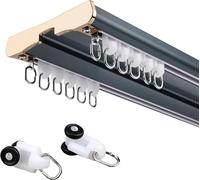 Tringle à rideaux double rail à montage au plafond, silencieuse, coulissante et robuste, pour salon, chambre à coucher, salle de bain