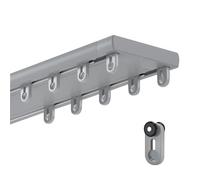 Tringle à rideaux double rail de plafond, ensemble de rails en aluminium robuste pour un glissement silencieux et une installation facile, idéal pour chambre à coucher, salon, hôpital
