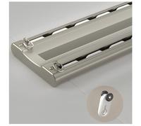 Tringle à rideaux double - Rail en aluminium marron pour un glissement fluide des rideaux - Idéal pour la décoration de la maison et les traitements de fenêtre