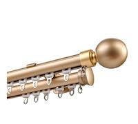 Tringle à rideaux double réglable de 100 à 600 cm avec embouts à boules rondes, idéale pour les cloisons de séparation, finition D, matériel d'installation inclus (220 cm)