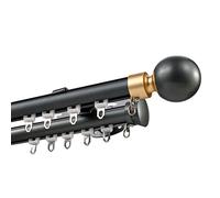 Tringle à rideaux double réglable de 100 à 600 cm, séparateur de pièce avec embouts à boules rondes et kit d'installation (bleu, 300 cm)