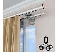 Tringle À Rideaux Double Renforcée Rail De Rideau Mural Kit Barre De Rideaux Pour Fenêtres Du Sol Au Plafond Avec Roulettes Et Supports, Installation Facile(Gray-2,580cm(5 * 116cm))