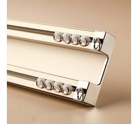 Tringle À Rideaux Double Résistante De 300 CM, Rail De Plafond, Séparateur De Pièce, Rails De Rideaux Silence, Livré Complet Avec Suffisamment De Rails Et De Fixations, Champange(Color:D,Size:150cm/4.