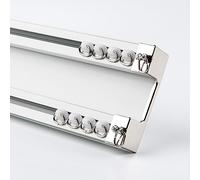 Tringle À Rideaux Double Résistante De 300 CM, Rail De Plafond, Séparateur De Pièce, Rails De Rideaux Silence, Livré Complet Avec Suffisamment De Rails Et De Fixations, Champange(Color:B,Size:200cm/6.