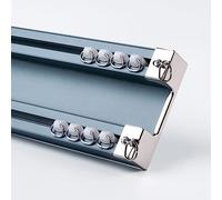 Tringle À Rideaux Double Résistante De 300 CM, Rail De Plafond, Séparateur De Pièce, Rails De Rideaux Silence, Livré Complet Avec Suffisamment De Rails Et De Fixations, Champange(Color:A,Size:110cm/3.