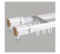 Tringle à rideaux double robuste avec bandes silencieuses - Montage mural et plafond en aluminium pour lits superposés, baies vitrées et séparateurs de pièce (blanc, 360 cm/3 x 120 cm)