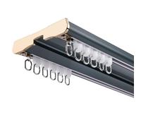 Tringle à rideaux double robuste - Rail de plafond en aluminium personnalisable pour salon, salle de bain, chambre à coucher et séparation - Kit de rails de rideaux durables pour une installation