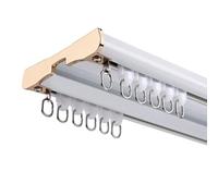 Tringle à rideaux double robuste - Rail de plafond en aluminium personnalisable pour salon, salle de bain, chambre à coucher, séparation - Kit de rails de rideaux polyvalents pour une installation