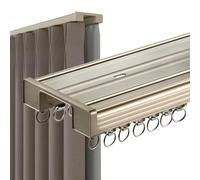 Tringle à rideaux double silencieuse de 120 cm en aluminium pour salon et chambre à coucher, fixation au plafond ou au mur, polyvalente, 2 couches, couleur champagne, idéale pour les hôtels et la