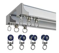 Tringle à rideaux double silencieuse robuste pour rideaux (301000 cm de long, blanc, 590 cm) design en aluminium durable pour un fonctionnement fluide